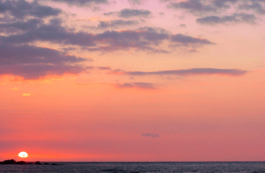 Big Island of Hawaii - Sunset from beach
