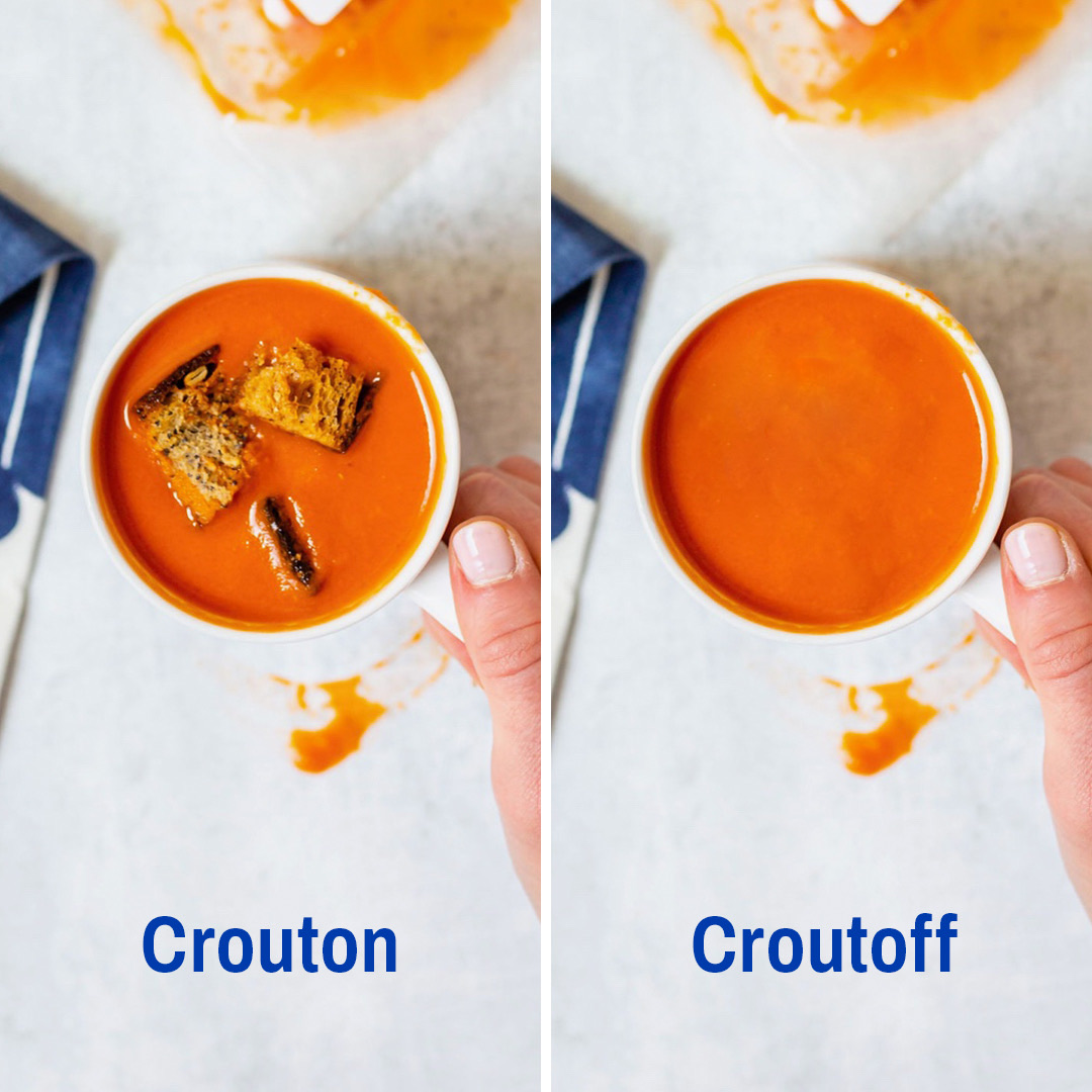 One Soup with Croutons, One Soup Without