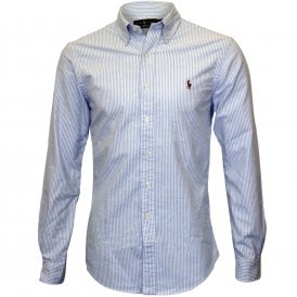 Slim-Fit Striped Oxford Shirt, Blue/White
