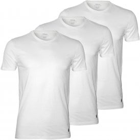 3-Pack Polo Player Crew-Neck T-Shirts, White