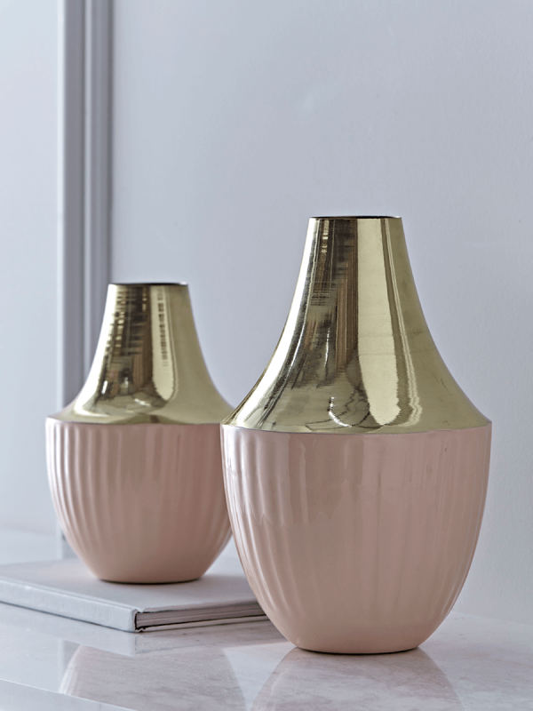 NEW Brass & Blush Vase