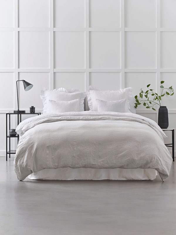 Washed Linen Bedding - Soft Grey