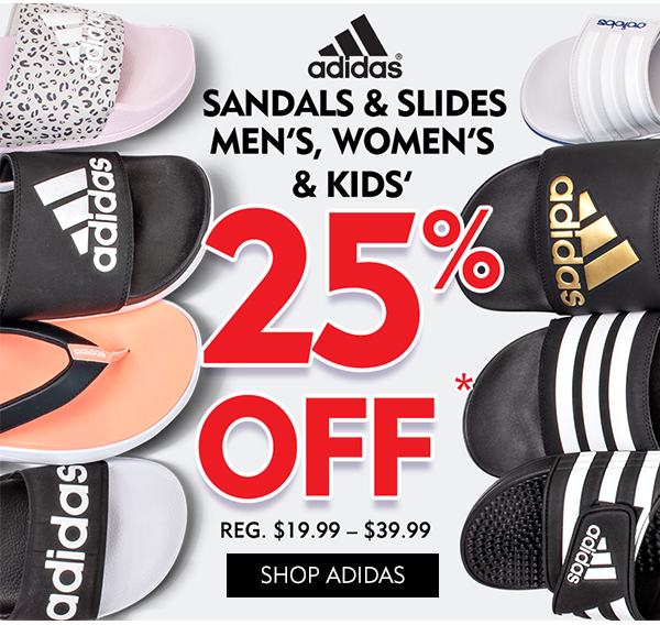 25% off Adidas sandals and slides. Shop Adidas