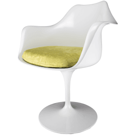 White and Luxurious Green Tulip Style Armchair