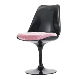Black and Luxurious Light Pink Tulip Style Side Chair