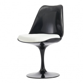 Black and White PU Tulip Style Side Chair
