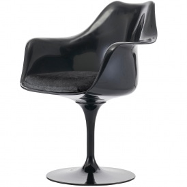 Black and Luxurious Black Tulip Style Armchair