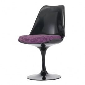 Black and Luxurious Purple Tulip Style Side Chair