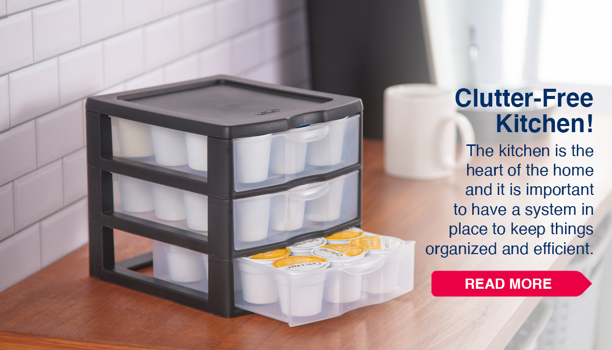 Have a clutter-free kitchen with Sterilite''s small 3 drawer unit