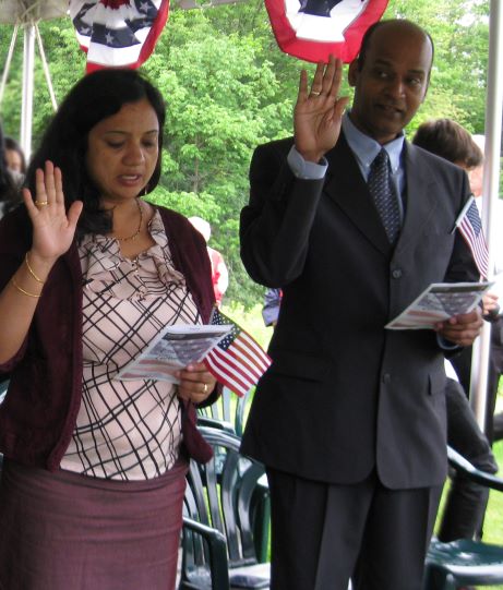 An annual July 4 citizenship ceremony at Saratoga National Historical Park, New York.