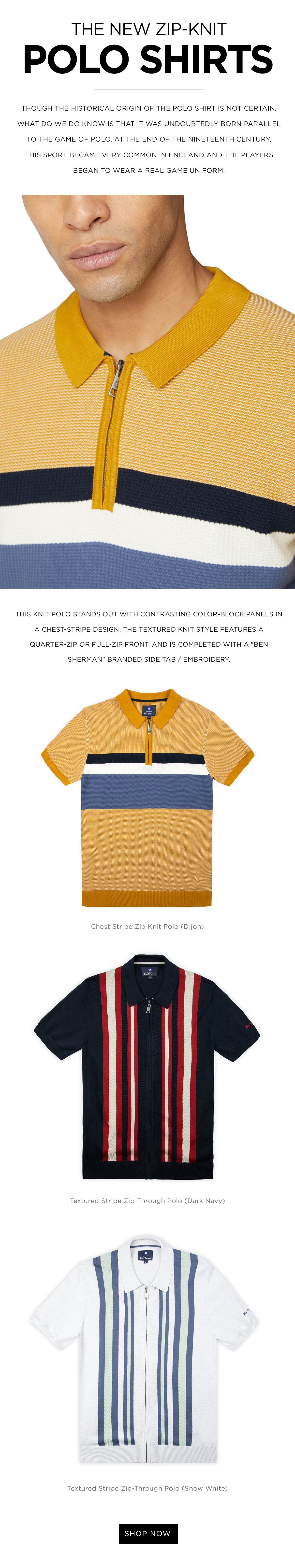The New Zip-Knit Polo Shirts