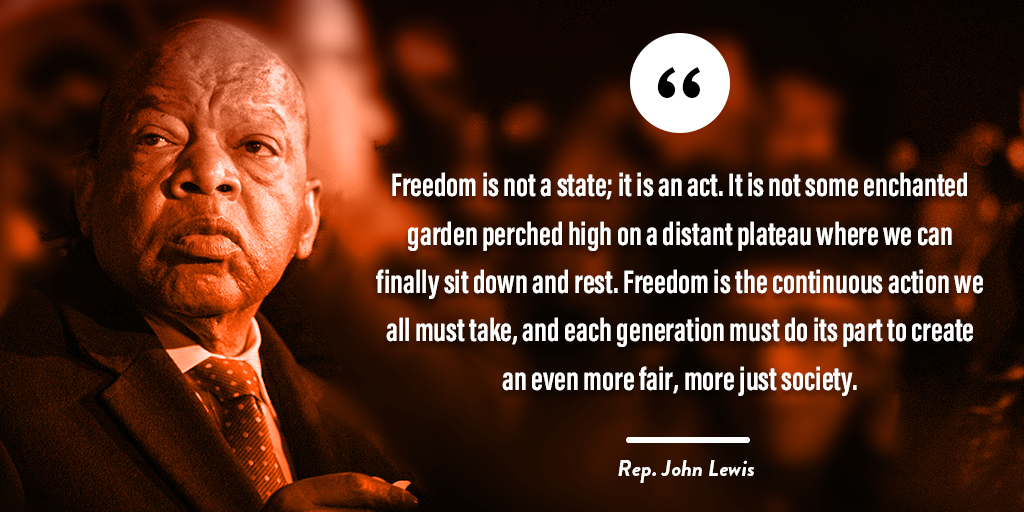 Rep John Lewis on freedom as an act