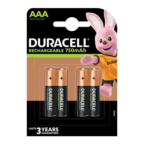 Duracell AAA 750 mAh Rechargeable Batteries - Only ?5.99