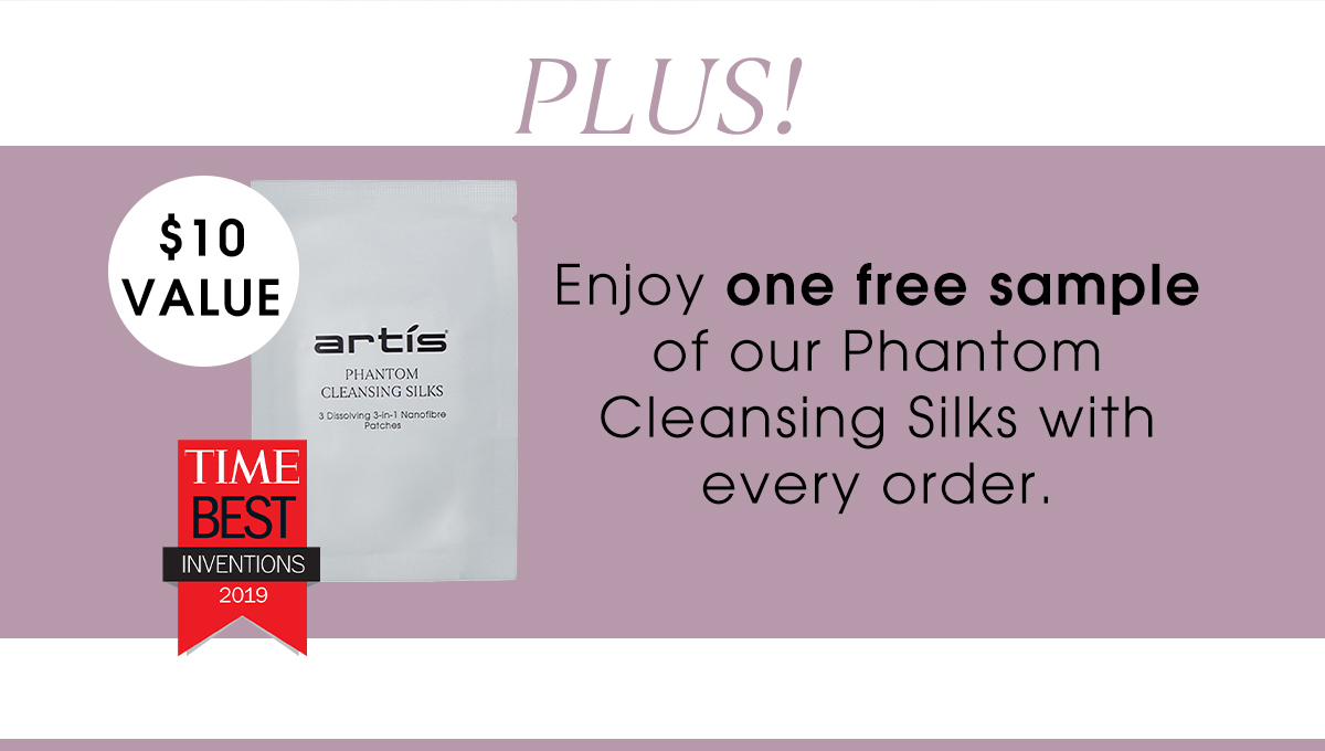 enjoy one free sample of our phantom cleansing silks with every order.