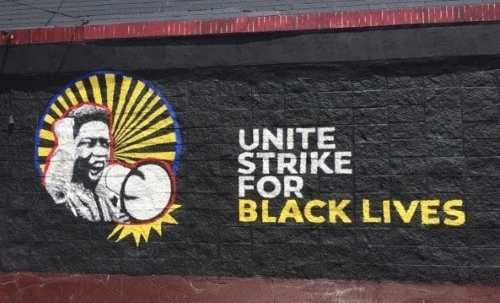 Strike for Black Lives mural.