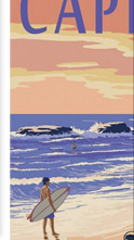 Cape Cod, Massachusetts - Woody on Beach: Retro Travel Poster by Lantern Press