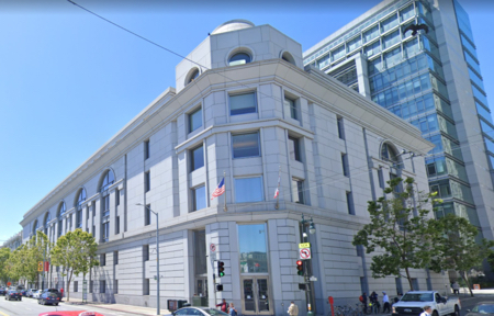 Real estate groups Monday sued in San Francisco Superior Court, pictured, to overturn a permanent ban on evictions that Mayor London Breed signed into law Friday. The groups are also seeking a temporary restraining order to immediately suspend the law. Screenshot from Google Maps