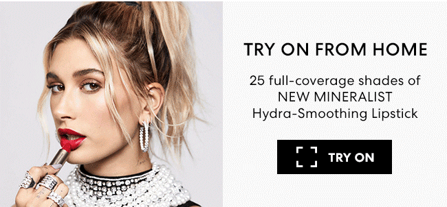 Try on from Home - 25 full-coverage shades of New Mineralist Hydra-Smoothing Lipstick - Try On