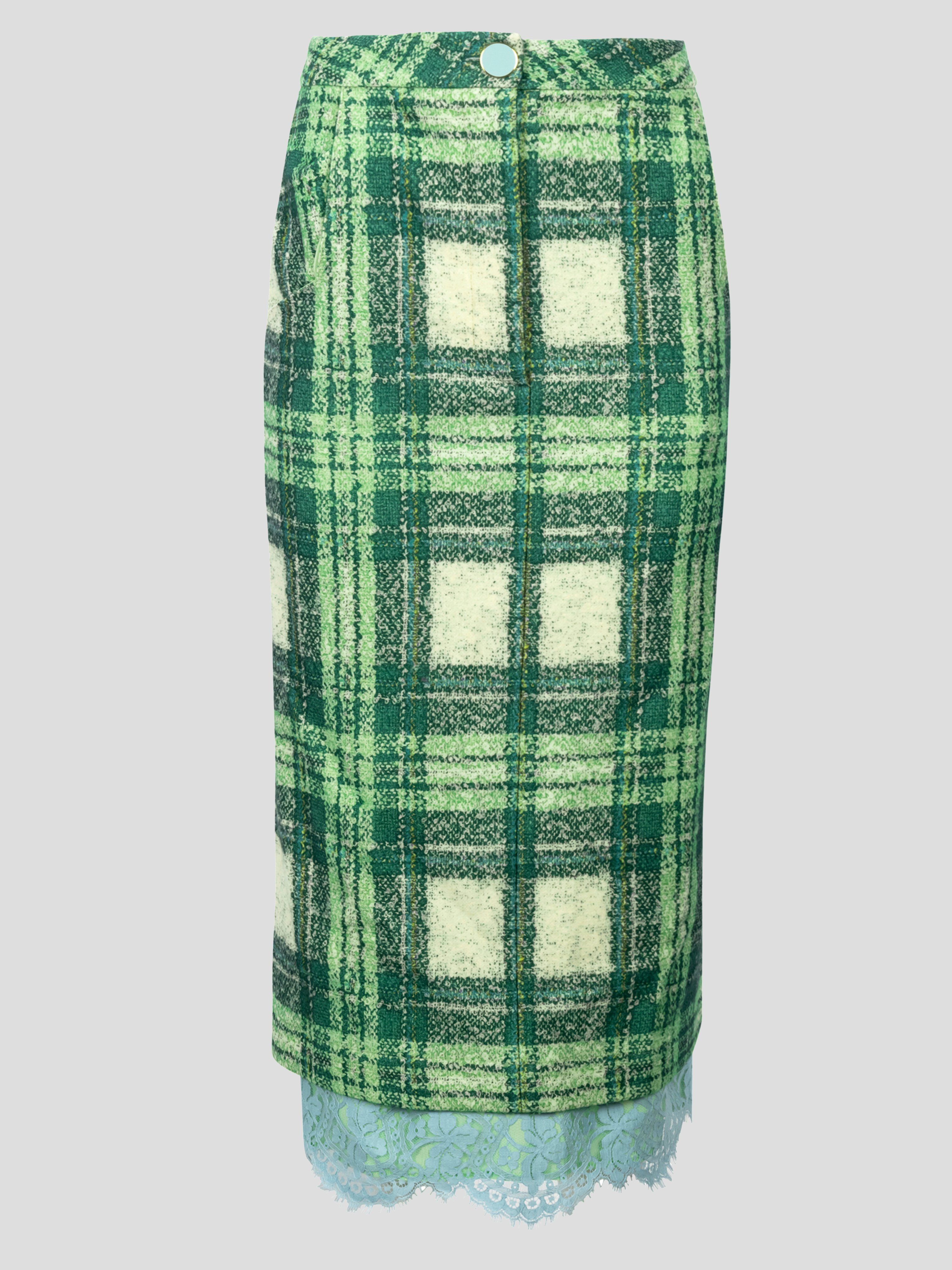 Image of Tartan Lace Trim Skirt