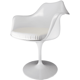 White and White PU Tulip Style Armchair