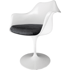 White and Luxurious Black Tulip Style Armchair