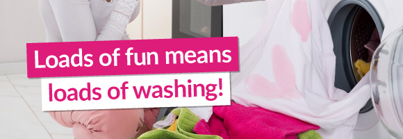 Loads of fun means loads of washing!