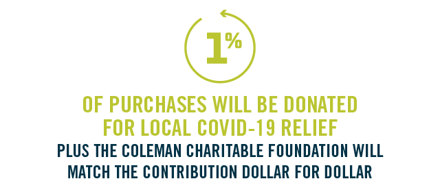 1% of purchases will be donated for
local COVID-19 relief