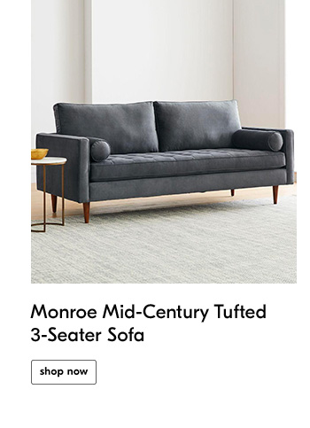 Monroe Mid-Century Tufted 3-Seater Sofa