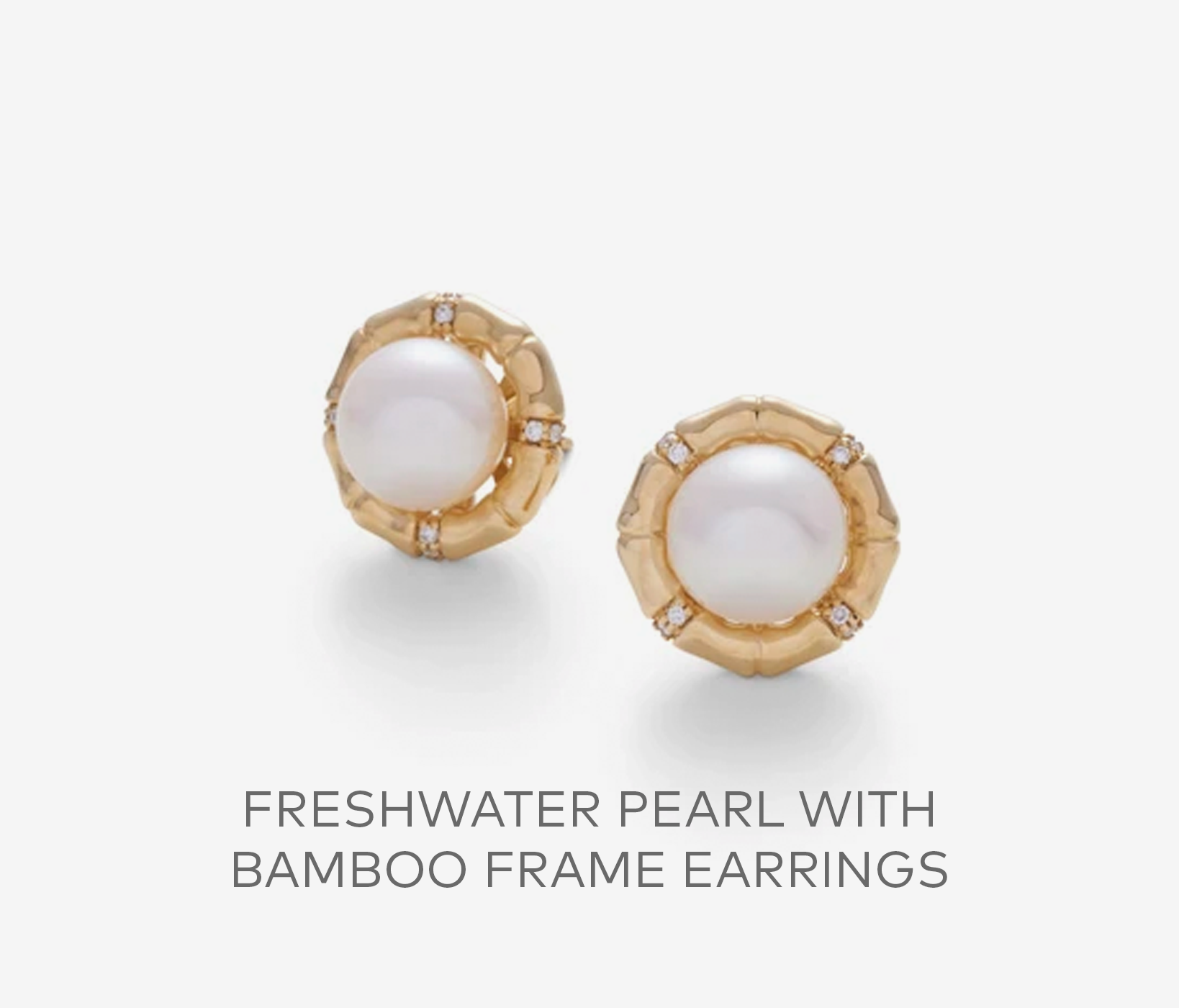 Freshwater Pearl with Bamboo Frame Earrings