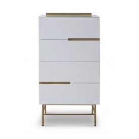 Sleek - Contemporary Four Drawer Narrow Chest With Various Colour Options