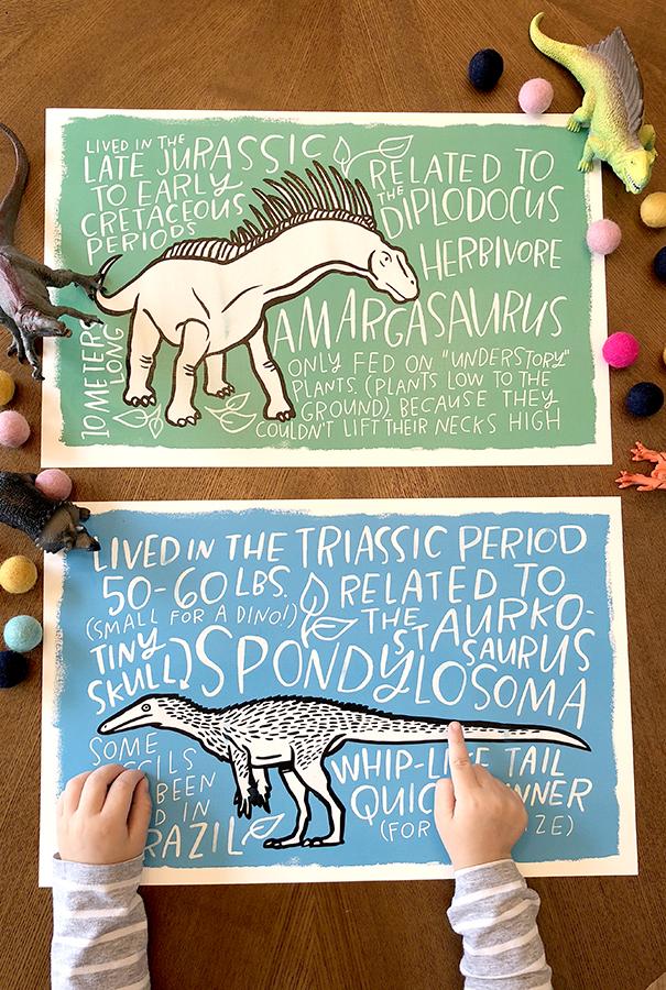 Fun Fact Placemats: Advanced Dinosaurs