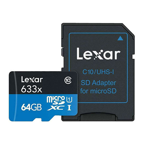Lexar 633x HS Micro SDXC UHS-I 64GB with SD Adapter - Only ?10.49