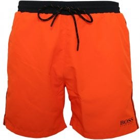 Starfish Swim Shorts, Orange with navy contrast