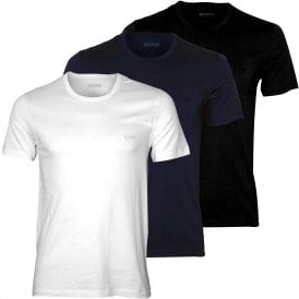 3-Pack Crew-Neck T-Shirts, Blue/White/Black