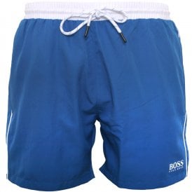 Starfish Swim Shorts, True Blue with white contrast