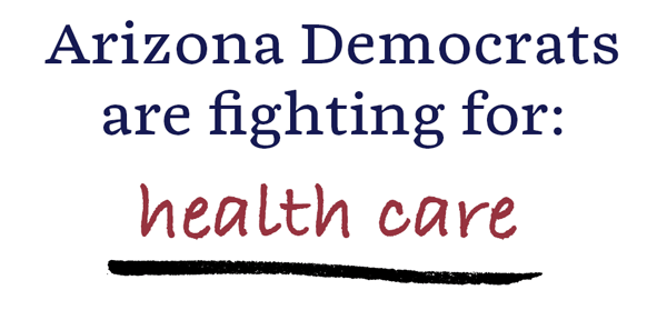 Arizona Democrats are fighting for: health care, the economy, clean air and water, and equal rights 