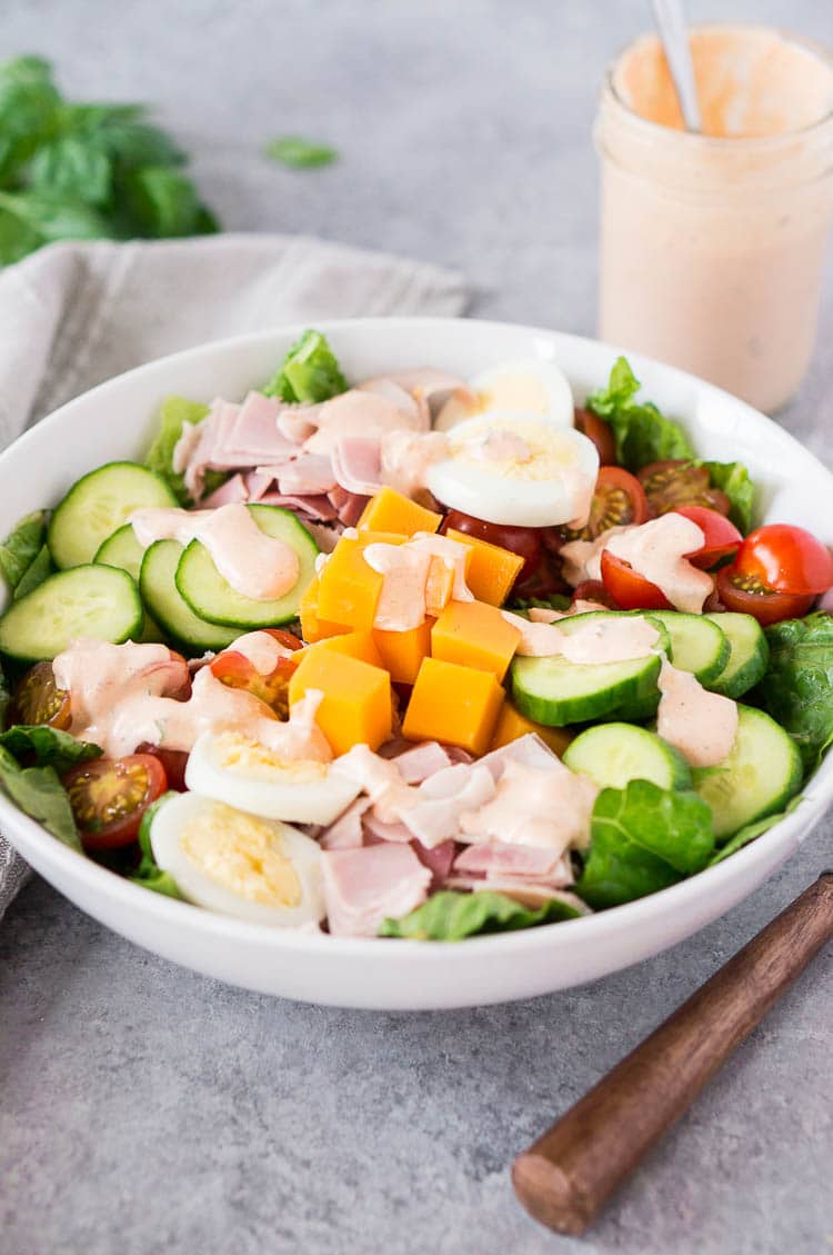 chef salad recipe - in a bowl