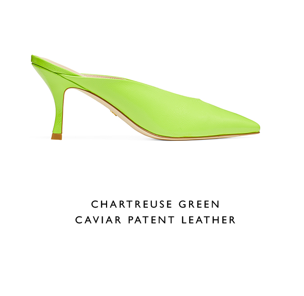 CHARTREUSE GREEN CAVIAR PATENT LEATHER