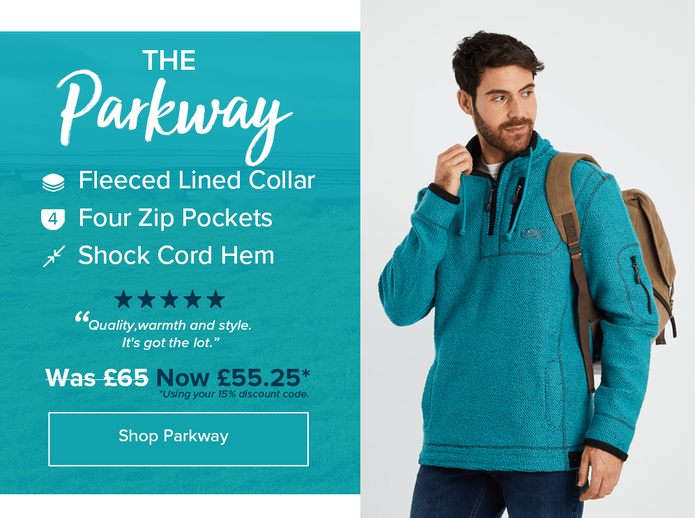 Parkway 1/4 Zip Tech Macaroni Deep Teal