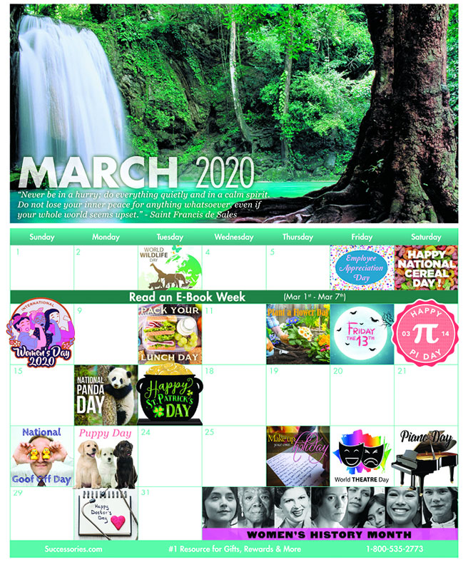 March Fun Motivational Calendar