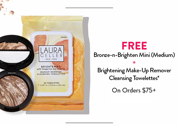 Bronze-n-Brighten Mini + Make-Up Remover Cleansing Towelettes Brightening - with Tangerine and Licorice