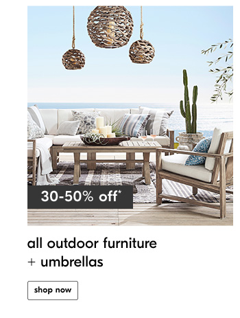 all outdoor furniture + umbrellas