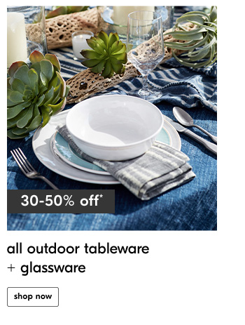 all outdoor tableware + glassware