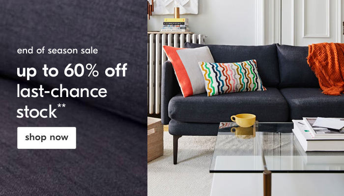 up to 60% off last-chance stock**