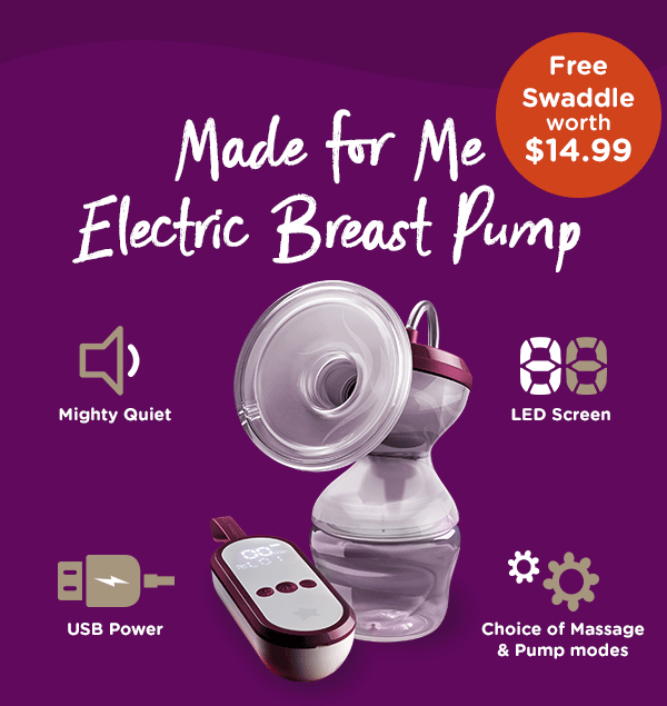 Made for me - Electric Breast Pump - Free Swaddle worth $14.99
