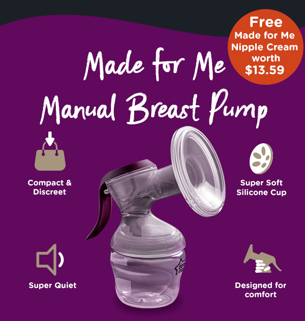 Made for me - Manual Breast Pump - Free Made for Me Nipple Cream worth $13.59