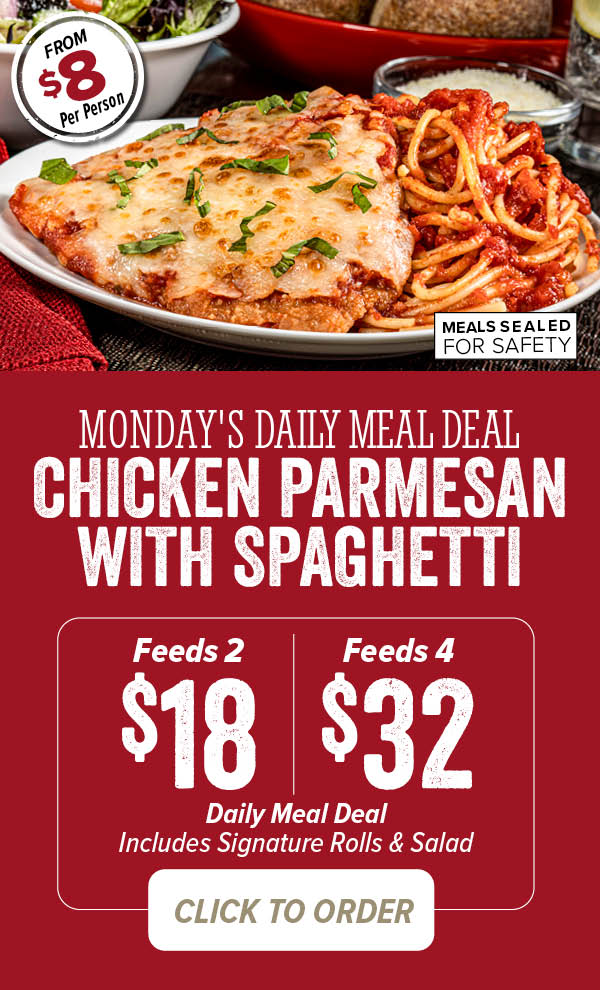 Monday Chicken Parmesan Meal Deal. Click to order