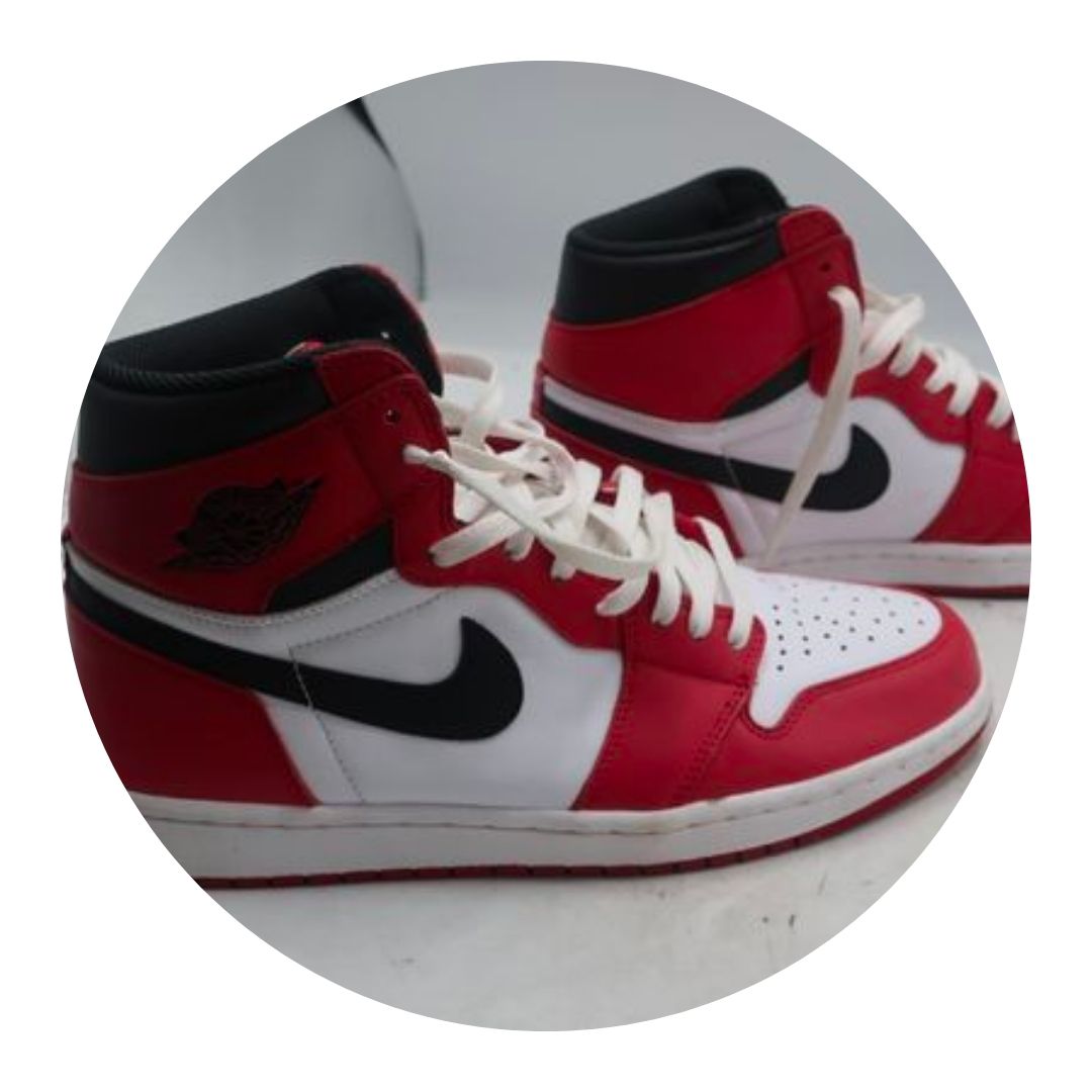 Nike Air Jordan 1''s Red and White Sneakers
