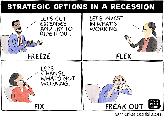 Strategic Options in a Recession cartoon