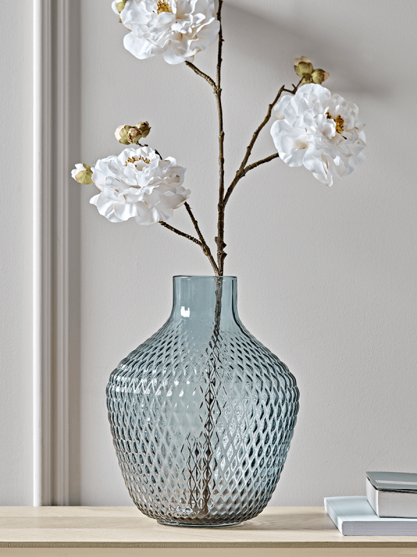 Embossed Blue Grey Vase